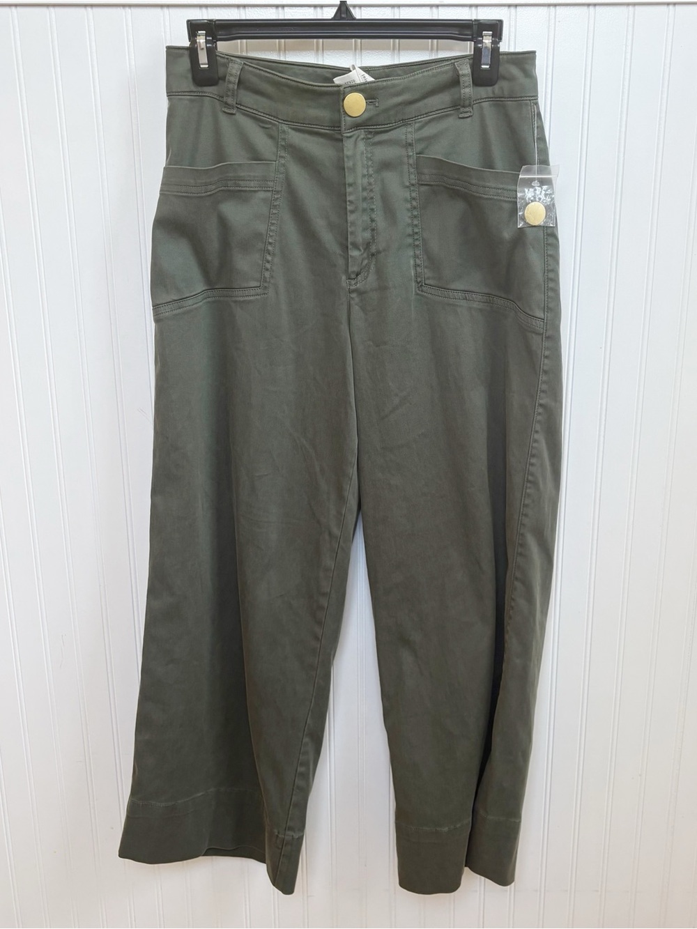 Joie Women’s Size 6 Olive Green Lyocell & Cotton Utility Wide Leg Crop Pants NEW